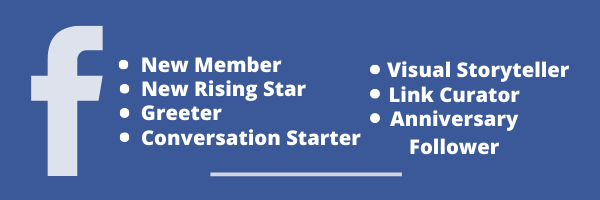 These are some of the badges in Facebook groups.